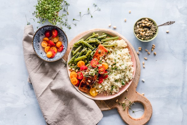 Warm grain salad with roasted vegetables